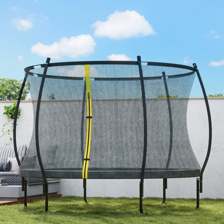 SPORTNOW 8ft Outdoor Trampoline with Enclosure Net, Spring Cover, Black