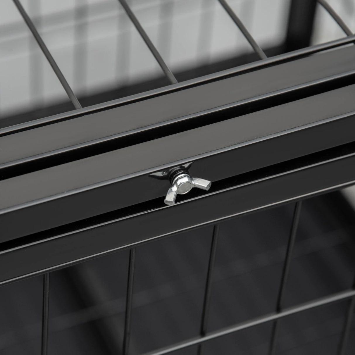 PawHut 36" Heavy Duty Metal Dog Crate Pet Cage with Tray Wheeled Dog Kennel - Black (Medium)