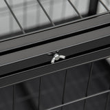 PawHut 36" Heavy Duty Metal Dog Crate Pet Cage with Tray Wheeled Dog Kennel - Black (Medium)