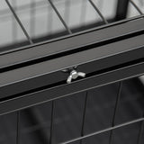 PawHut 36" Heavy Duty Metal Dog Crate Pet Cage with Tray Wheeled Dog Kennel - Black (Medium)