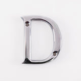 LETTER FACE FIX (D) - POLISHED CHROME - 53MM - EACH