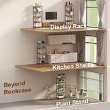 HOMCOM 5-Tier Bookshelf, Industrial Bookcase with Metal Frame - Rustic Brown and Black