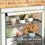 Outsunny Four-Tier Mini Greenhouse - Green/White