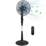 HOMCOM Three Mode Pedestal Fan, with Insect Repellant Box and LED Panel - Black