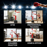 HOMCOM 4-in-1 Boxing Punching Bag, Freestanding with 2 Speed Bals, 360 Reflex Bar, 160-230cm Adjustable Height, Red