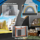 Outsunny 5-6 Man Dome Camping Tent - Light Grey and Black