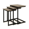 3 Pieces Multifunctional Coffee End Table Set-Oak