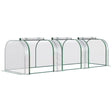 Outsunny PVC Tunnel Greenhouse Green Grow House Steel Frame for Garden Backyard with Zipper Doors 295x100x80 cm, Clear