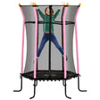 HOMCOM Kids Trampoline Mini Bouncer with Enclosure Safety Net For Ages 3-10 Years - Pink