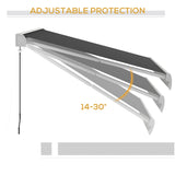 Outsunny 4 x 3(m) Electric Retractable Awning with Remote Controller, Aluminium Frame Sun Canopies for Patio Door Window