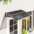 Outsunny Front Door Canopy Outdoor Awning Aluminium Rigid Plastic Polycarbonate Rain Shelter UV Water Rain Resistant 100 x 75cm Black