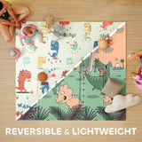AIYAPLAY Baby Play Mat, Double Sideded Foldable Kids Crawling Mat, Reversible & Waterproof, Dinosaur