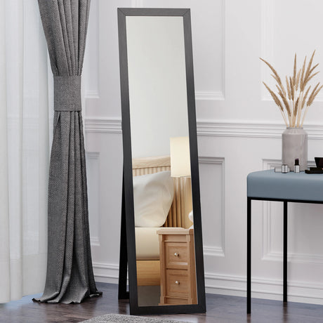 HOMCOM Full Length Mirror for Bedroom, Free Standing Dressing Mirror, Wall Mirror for Living Room, 37 x 154 cm, Black
