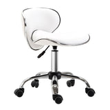 HOMCOM Adjustable Rolling Swivel Beauty Salon Chair, Stool for Spa, Technician - White