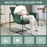 HOMCOM Minimal Padded Accent Chair, with Pockets - Green