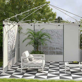 Outsunny Gazebo Side Panels, 2 Pack Sides Replacement, for 3x3(m) or 3x6m Pop Up Gazebo, with Windows and Doors, White