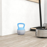 SPORTNOW 10KG Soft Kettlebell, Kettlebell with Non-Slip Handle for Home Gym, Weight Lifting, Strength Training, Light Blue/Grey