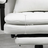 Vinsetto Office Chair, Ergonomic Desk Chair with 6-Point Vibration Massage and Lumbar Heating, Computer Chair with Lumbar Support Pillow, 155 Reclining Back and Footrest, Cream White