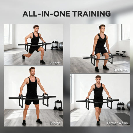 SPORTNOW Olympic Trap Bar, 2" Hex Barbell Bar with 300kg Capacity for Deadlifts, Shrugs, Squats and Farmer Walks