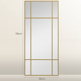 HOMCOM Decorative Grid Wall Mirror, with Back Hooks - Gold Tone