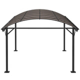 Outsunny 5 x 3(m) Hardtop Gazebo Aluminium Pavilion Carport Garden Shelter Pergola with Polycarbonate Roof, Brown