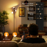 HOMCOM Three-Lamp Multi-Adjustable Floor Light - Black