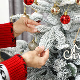HOMCOM 5 ft Artificial Flocked Christmas Tree with 717 Branches, Hinged Xmas Tree with Foldable Metal Stand, Easy Assembly for Home Office Decor