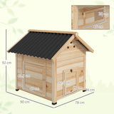 PawHut Wooden Duck House with Double Doors, Openable Roof, Ventilation Holes, Removable Base, Natural Wood Finish