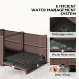 Outsunny Plastic Raised Garden Bed with Legs, Self Watering Elevated Planter Boxes with Drainage Holes and Plugs