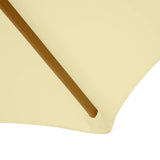 Outsunny 2.5m Wood Garden Parasol Sun Shade Patio Outdoor Wooden Umbrella Canopy, Table Market Umbrella with Vent, 38mm Pole, Rope Pulley Mechanism, Cream White