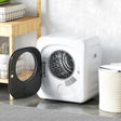 HOMCOM 4kg Vented Tumble Dryer, 800W Compact Freestanding Front Tumble Dryer with 5 Drying Mode, Smart Sensor, Timer and Stainless Steel Tub, Wall-Mounted Portable Small Clothes Drying Machine, White