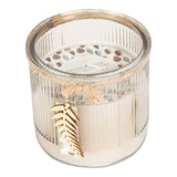 Forest Mist Leaf Glass Scented Candle (Assorted Colours)