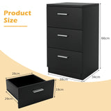 Bedside cabinet with 3 drawers