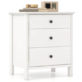 Nightstand with 3 Drawers Sofa Storage Chest Wooden Table for Phone and Coffee Multifunctional Furniture with 3 Shelves White