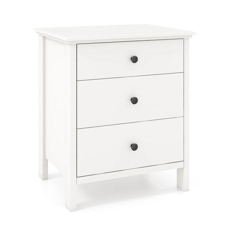 Nightstand with 3 Drawers Sofa Storage Chest Wooden Table for Phone and Coffee Multifunctional Furniture with 3 Shelves White