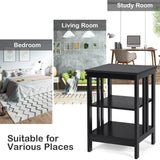 3-Tier Nightstand with Reinforced Bars-Black