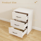 3 Drawer Nightstand with Storage for Living Room-White