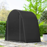 Outsunny 8 x 4 ft Garden Storage Tent, Waterproof Bike Tent with Roll-up Zipper Door and Galvanised Metal Frame, Dark Grey