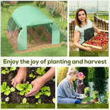 Outsunny Polytunnel Greenhouse Walk-in Grow House Tent with Roll-up Sidewalls, Zipped Door and 6 Windows, 3x3x2m Green