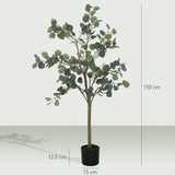 Outsunny 35.5" Topiary Trees Artificial Faux Fakes Spiral Plant Green Cedar Tree Indoor Decor with Nursery Pot