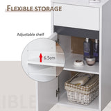 HOMCOM MDF Tri-Compartment Bathroom Storage Cabinet White