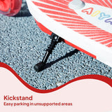AIYAPLAY Electric Scooter for Kids Ages 4-7, with Auxiliary Rear Wheels, Flashing LED Light and Electric Brake, Kids Electric Scooter for Boys Girls, 6 KM/H & 8 KM, Red