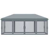 Outsunny 3 x 6m Pop Up Gazebo, Outdoor Canopy Shelter, Marquee Party Wedding Tent with 6 Mesh Walls and Carry Bag, Grey