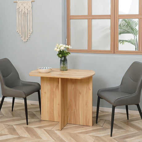 HOMCOM Four-Person Drop Leaf Dining Table - Wood-Effect