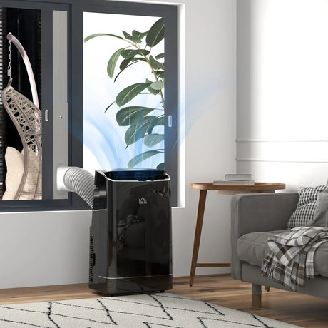 HOMCOM 14000 BTU Mobile Air Conditioner, 35m2, Smart Home WiFi, with Dehumidifier, Fan, 24H Timer, Window Kit, Black