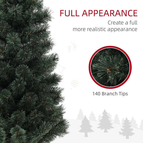 HOMCOM 4ft Artificial Christmas Tree with 80 Warm White LED Lights, 8 Modes and Remote, Realistic Xmas Tree with Square Stand for Party Decoration, Green