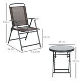 Outsunny Three-Piece Garden Seat Set, with Glass-Top Table - Brown