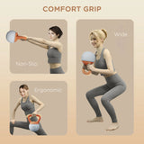 SPORTNOW 4KG Soft Kettlebell, Kettlebell with Non-Slip Handle for Home Gym, Weight Lifting, Strength Training, Orange/Grey