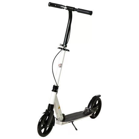 HOMCOM One-click Folding Kick Scooter w/ Adjustable Height and Dual Brake System