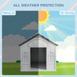 PawHut Plastic Weather-Resistant Dog House, for Indoors and Outdoors, Medium Dogs - Grey